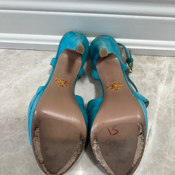 Authentic Prada, Turquoise Heels - Picture 4 of 6
